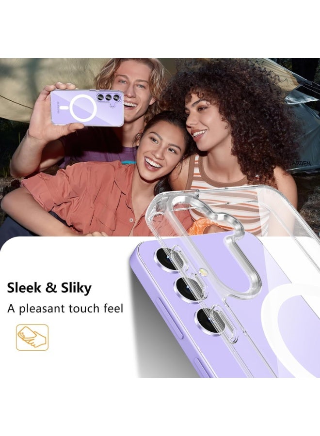 جراب مغناطيسي شفاف لهاتف Samsung Galaxy S25 FE، متوافق مع Mag Safe، غطاء هاتف مقاوم للصدمات والحماية من السقوط لهاتف Samsung S25 FE شفاف للغاية - Image 5