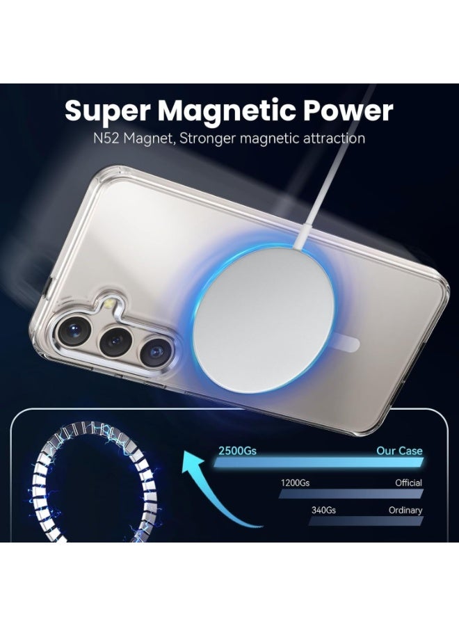 جراب مغناطيسي شفاف لهاتف Samsung Galaxy S25 FE، متوافق مع Mag Safe، غطاء هاتف مقاوم للصدمات والحماية من السقوط لهاتف Samsung S25 FE شفاف للغاية - Image 2