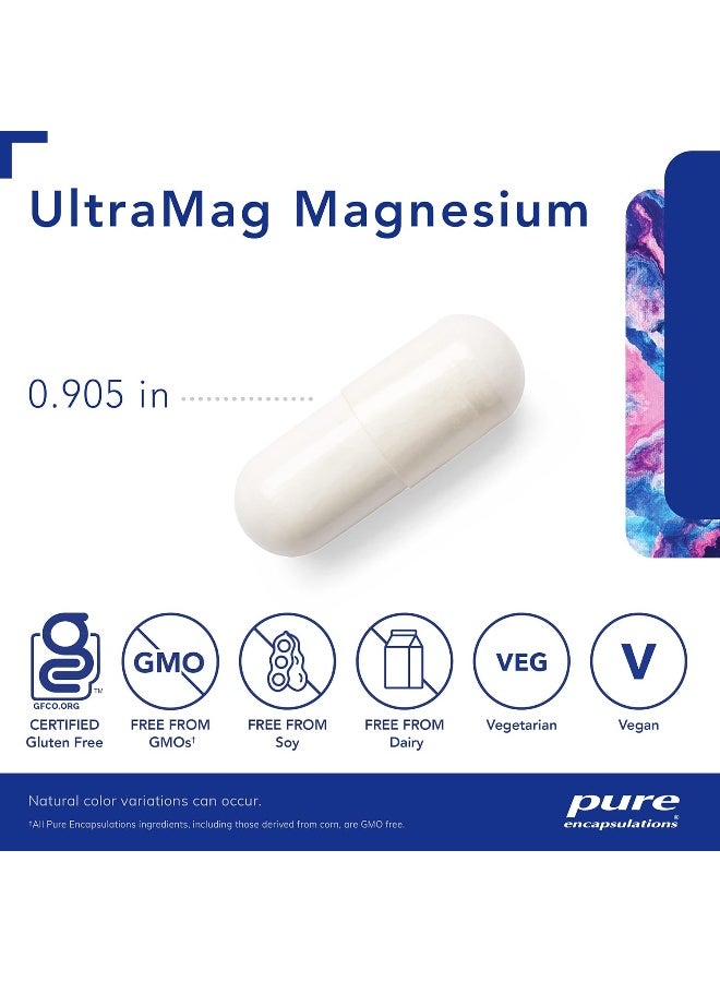 Pure Encapsulations UltraMag Magnesium | Supplement to Support Nutrient Metabolism, Energy Production, Bones, Muscle Relaxation, and Cardiovascular Health* | 120 Capsules - Image 3
