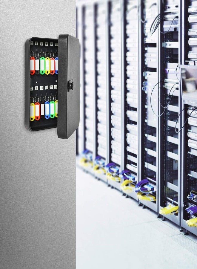 جونيوا خزانة مفاتيح جدارية من جونيوا، 28 مفتاحًا، صندوق مفاتيح فولاذي جداري برمز سري، صندوق قفل برمز سري، مزود بخطافات وعلامات. - Image 2