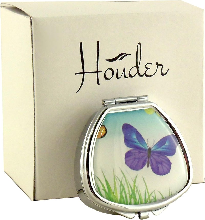 Designer Pill Box by Houder - Decorative Pill Case with Gift Box - Carry Your Meds in Style (Butterfly)