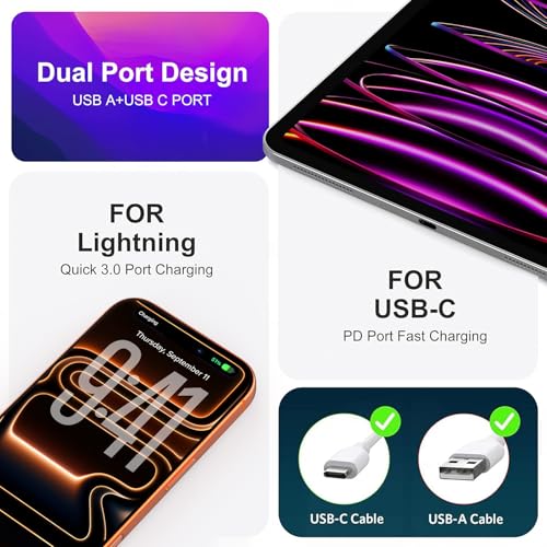 CSODINCE 3 Pack USB C Wall Charger, 20W Durable Dual Port QC+PD 3.0 Power Adapter, Double Fast Plug Charging Block for iPhone 14/15/16/17 Pro/Pro Max/Plus, XS/XR/X, Watch Series 8/7 Cube，White - Image 4