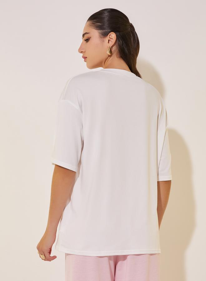 Take Two Solid Round Neck Short Sleeve T-shirt - Image 4