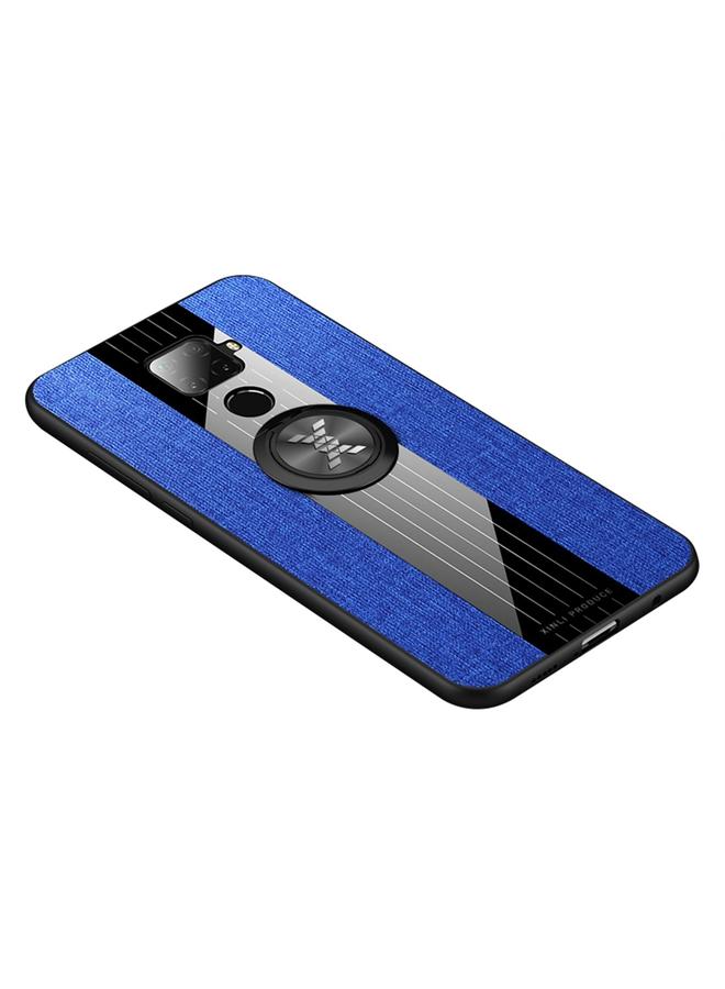 Case For Huawei nova 5i Pro Stitching Cloth Textue Shockproof TPU Protective Case with Ring Holder