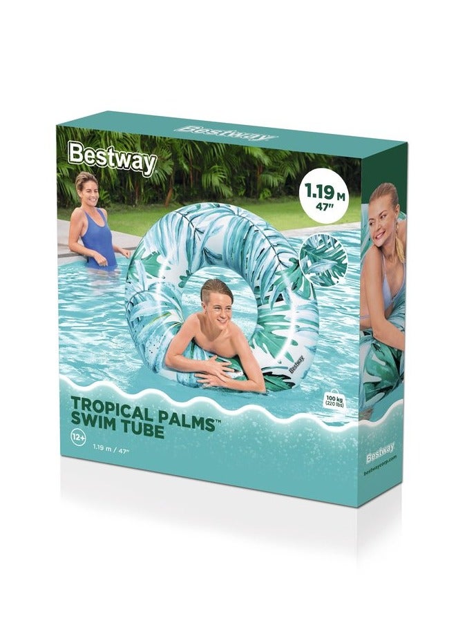 Bestway® Φ47"/Φ1.19m Tropical Palms Swim Tube 26-36237-BLUE - Image 1