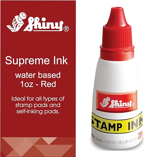 Shiny Red Refill Ink Shiny Premium WaterBased Refill Ink for Rubber Stamps 1oz - Image 3