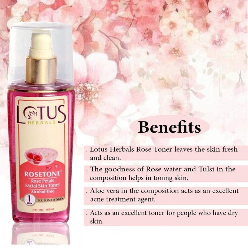 LOTUS HERBALS Lotus Herbals Rosetone Rose Petals Facial Skin Toner  100 ml  - Image 3