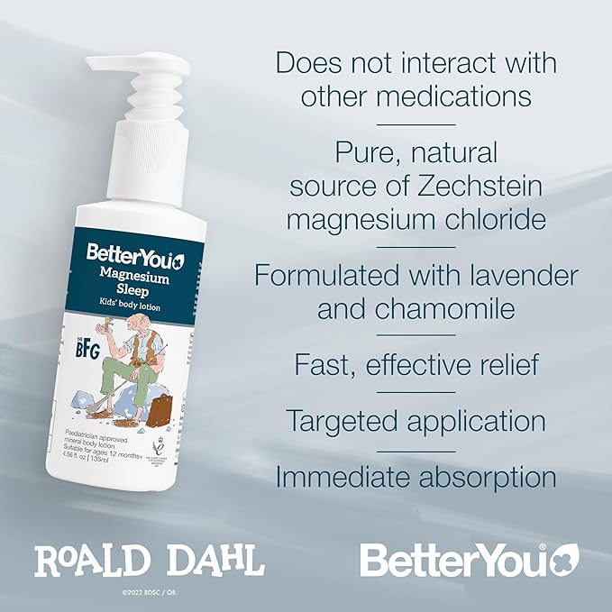 BetterYou لوسيون الجسم للأطفال من بيتر يو المغنيسيوم للنوم كلوريد المغنيسيوم النقي مع زيوت اللافندر والبابونج معتمد من أطباء الأطفال مختبر جلدياً ومناسب للبشرة الحساسة - Image 5