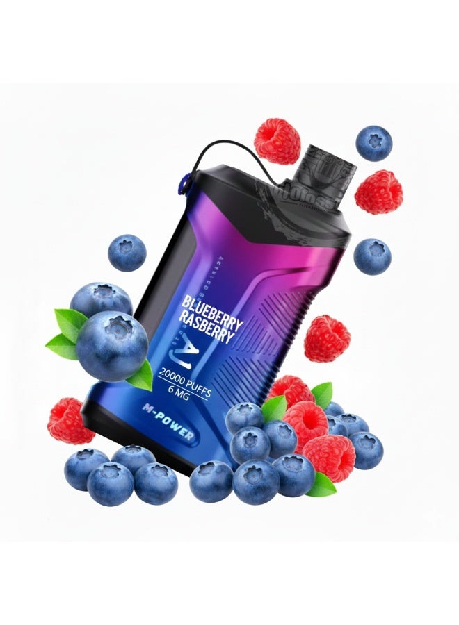 Mazaj M.Power BLUE BERRY RASBERRY Vape 20000 Puffs 6mg Disposable Vape - Image 2