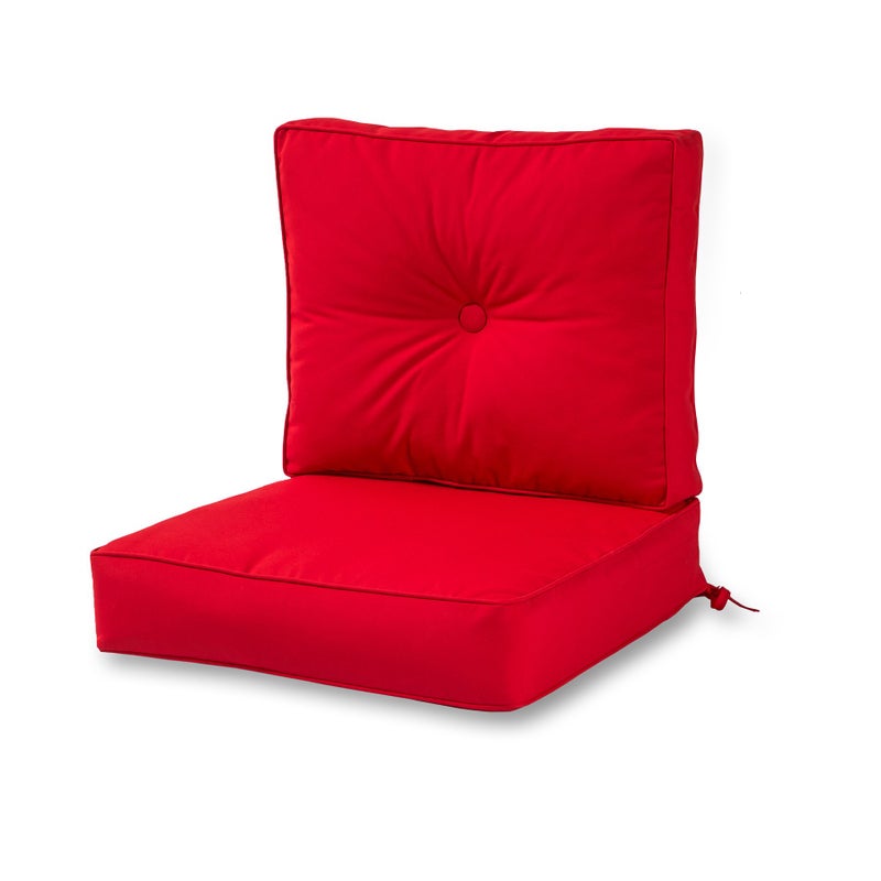 Greendale Home Fashions Greendale Home Fashions Outdoor Sunbrella Premium Deep Seat Cushion 2 Piece Set Canvas Jockey Red