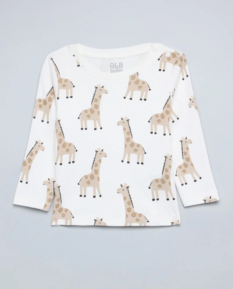 أر أند بي Printed T-Shirt and Pants Set
