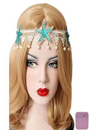 Fashion Ocean Acrylic Starfish Real Shell Wave Headband Elastic Hairband Rose Flowers Forehead Bands Mermaid Hair Accessories Mermaid Headband (Lace Starfish) - pzsku/ZF744705D3EB4EAE0ADCBZ/45/_/1646459475/046a0610-c899-4a1c-8fbd-fabdcede6f36