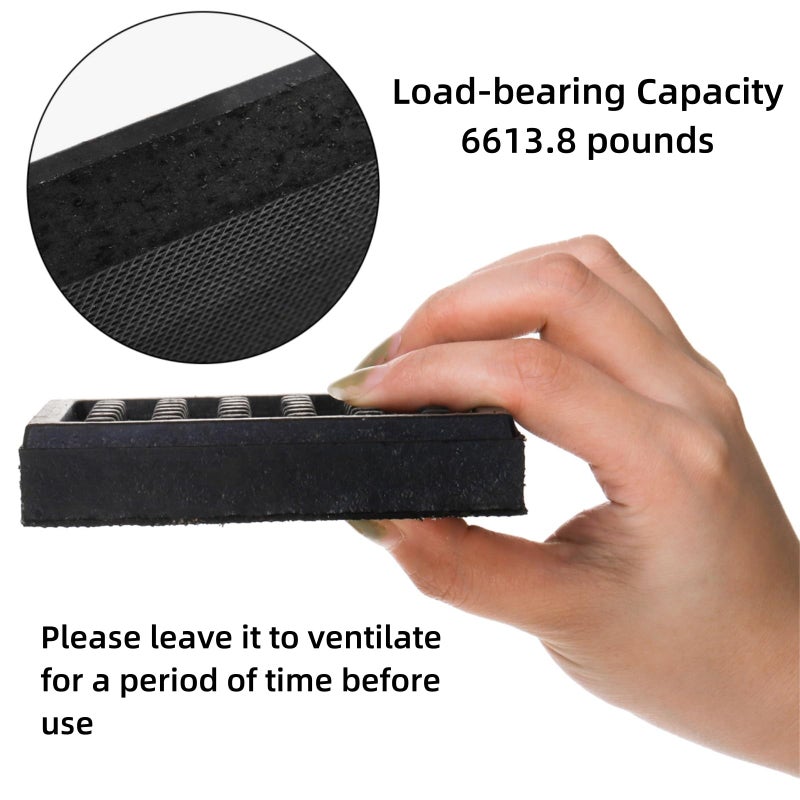 WRINGKIT 8 Pack Heavy Duty Exercise Equipment Mat, 4 x 4 x 0.8 Inch Non Slip Noise Reduction Mat for Treadmill, Treadmill Mat Pad for Rubber Hardwood Floors Carpet Protection Home Gym - Image 3