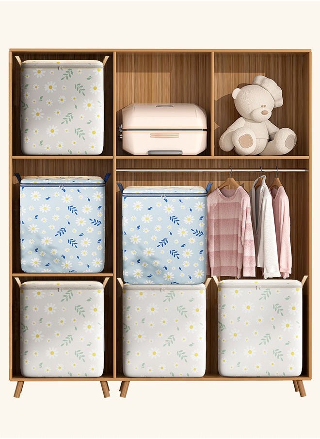 Generic - Quilt Storage Bags Non-Woven Extra Large Storage Bags Clothes Storage Bag Daisy Pattern Folding Organizer Bag For Clothes Pillows Blankets Bedding 50*50*70cm (180L) - Image 1