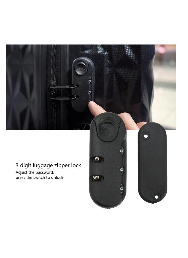 Luggage Password Lock, 3 Digit Password High Security Frosted Texture Replacement Code Combination Travel Luggage Lock for Suitcases, Travel Cases, Tool Boxes(4 PCS)