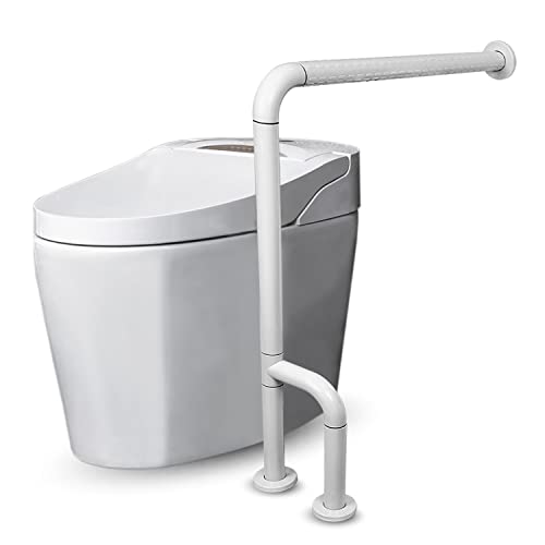 KosmoCare Stainless Steel Standing Grab Bar with Anti-Slip Nylon Grip & Floor Support, Wall Mounted Fixed Grab Bar for Bathroom | Grab Bars for Toilet Senior Citizens | Toilet Grab bar for Elderly - Image 1