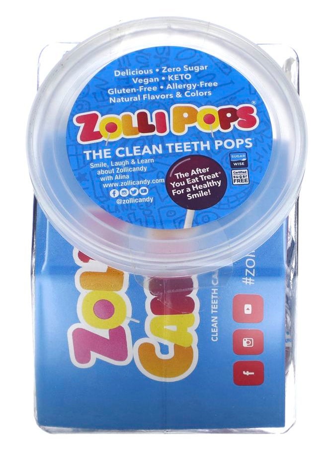 ZOLLIPOPS The Clean Teeth Pops Assorted 5.2 oz Approx. 23 Pops 