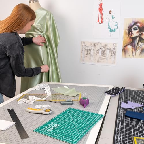 Breman Precision 12x18 Inch Self Healing Cutting Mat - 2-Sided 5-Ply PVC Green/Black Cutting Mats for Crafts, Sewing, Quilting and DIY Projects - Durable and Non-Slip Design with Precise Grid Lines - Image 5