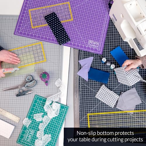 Breman Precision 12x18 Inch Self Healing Cutting Mat - 2-Sided 5-Ply PVC Green/Black Cutting Mats for Crafts, Sewing, Quilting and DIY Projects - Durable and Non-Slip Design with Precise Grid Lines - Image 3