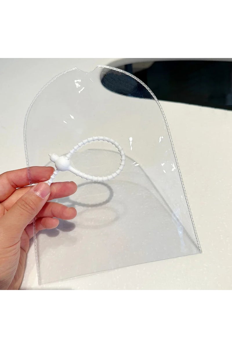 without doll White PVC Waterproof Mini Raincoat for 17cm Labubu Dolls Protective Transparent Cover A