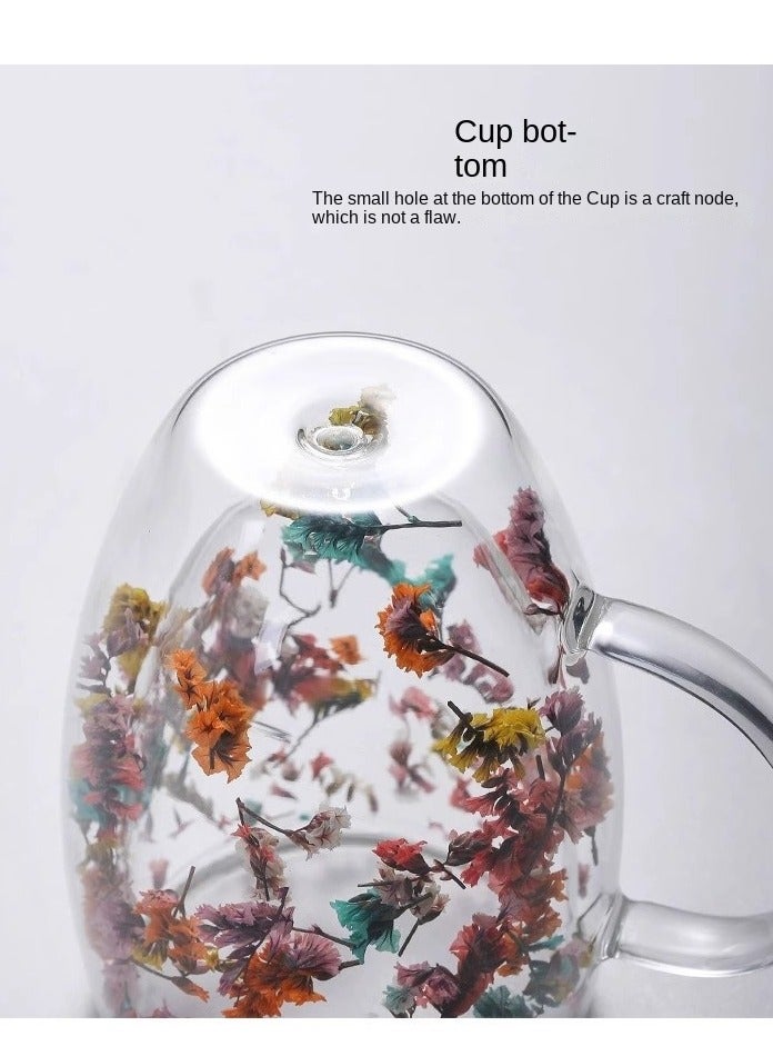 إيفرين كوب قهوة زجاجي مزدوج الطبقات، سعة 350 مل، كوب ماء شفاف للشاي والكابتشينو والإسبريسو واللاتيه، أكواب المشروبات الساخنة، هدية عيد ميلاد للنساء - Image 5