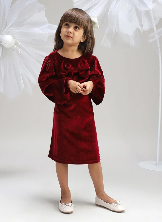 بونكيدز BONKIDS Maroon Sheath Dress for Kids