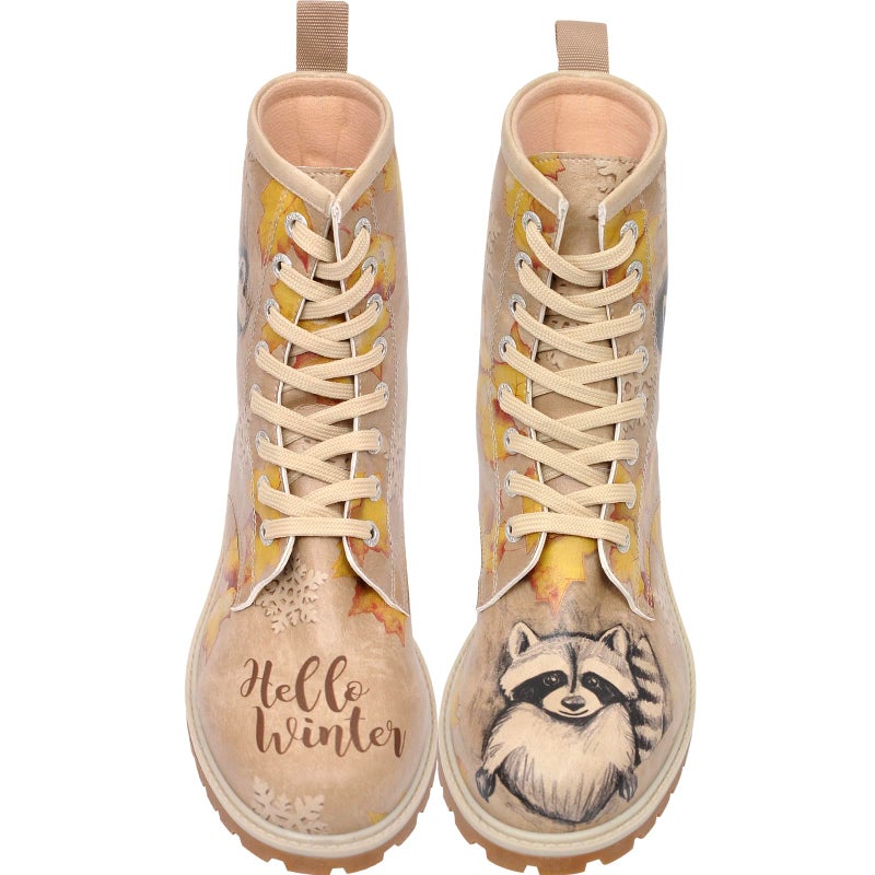 DOGO Long Boots for Women â€“ Vegan Leather and Unique Design Womens Winter Boots, Raccoon - Image 5