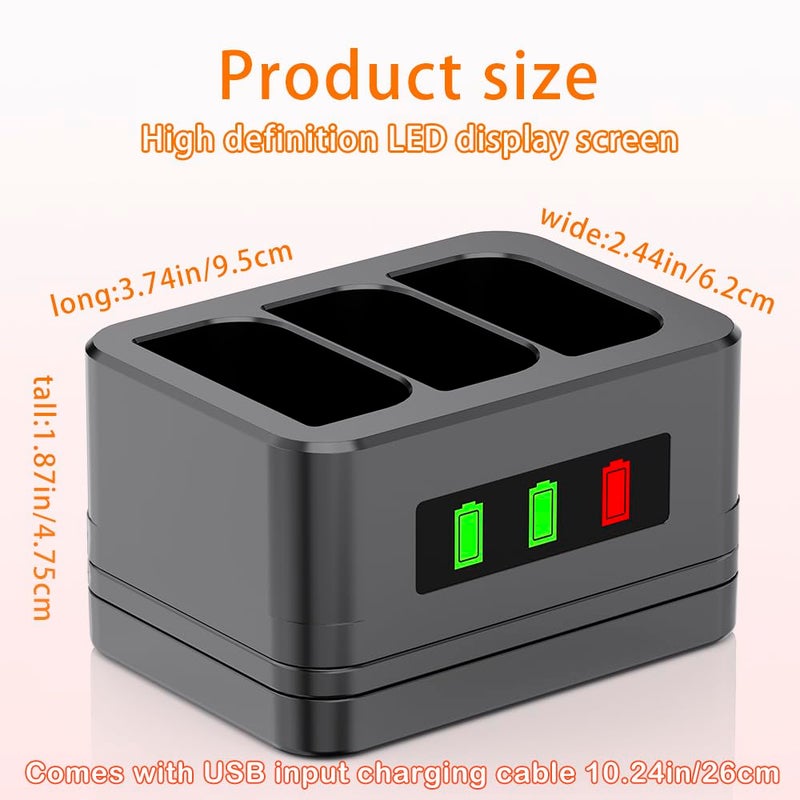 LIFEMOI 3-Slot Charger/Charging Dock, Suitable for Ring doorbells and Camera Batteries,with LED Display,Compatible with Video Doorbell 2/3/4/3Plus/Spotlight Cam/Peephole Cam - Image 3