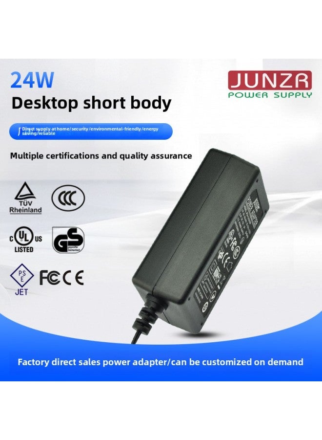 Supply Switching Power Supply 24W Black Desktop 12v2a Power Adapter Charger-Color:Black