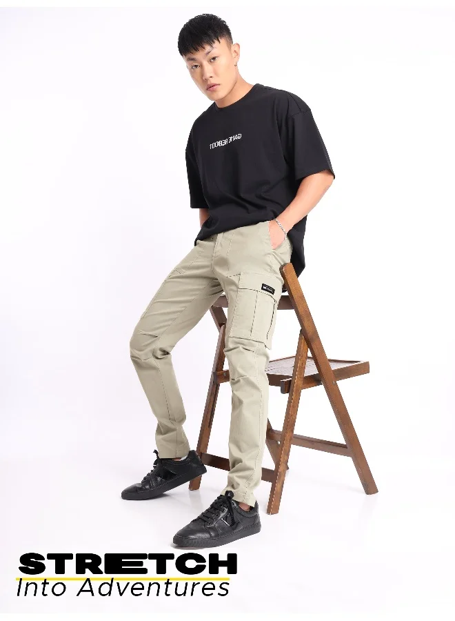 Beyoung Cream Signature Cargo Pants