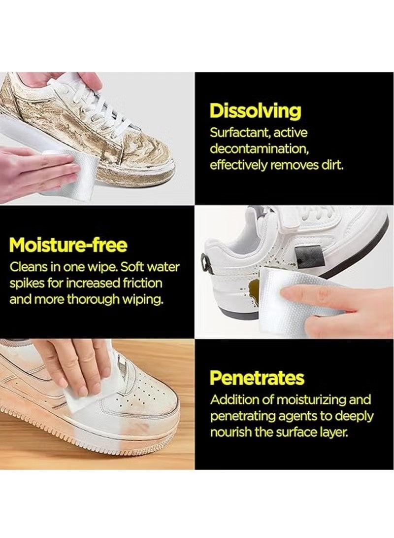 20 Pack Quick Wipes，Shoe Sneaker Wipes Cleaner，Shoe Cleaning Wipe, Disposable Travel Portable Removes Dirt, Stains, Natural（Individually Wrapped） - Image 4
