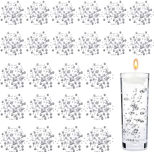 Tondiamo 24 Pcs Artificial Pearl String for Floating Candle Faux Pearls Beads String Party Garland Decoration for Vases Filler Wedding Centerpiece Christmas Party DecorSilver