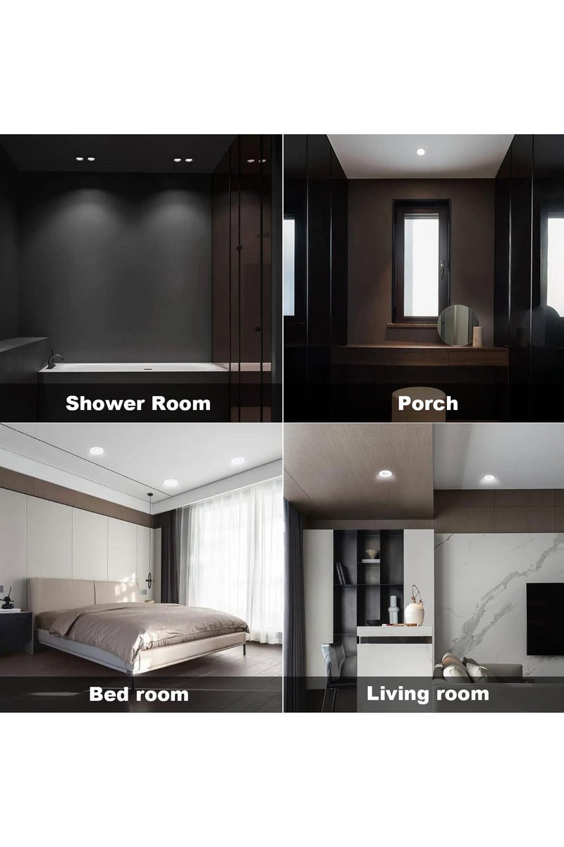 GNAFOTU Set of 6 Recessed Light Frames,Round White Metal Frame for Recessed Ceiling Lights,Mounting Frames in Aluminium (LED/Halogen/GU10/MR16/PAR16/50 mm) - Image 2