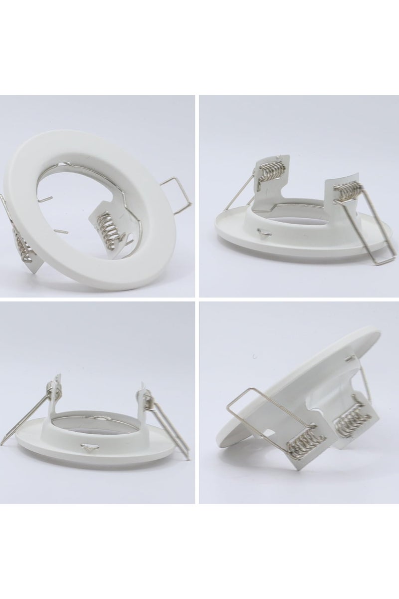 GNAFOTU Set of 6 Recessed Light Frames,Round White Metal Frame for Recessed Ceiling Lights,Mounting Frames in Aluminium (LED/Halogen/GU10/MR16/PAR16/50 mm) - Image 5