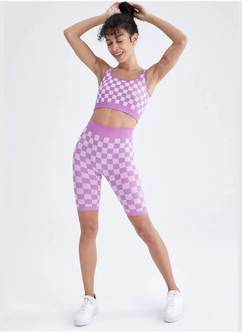 ديفاكتو Checkers Print Crop Leggings