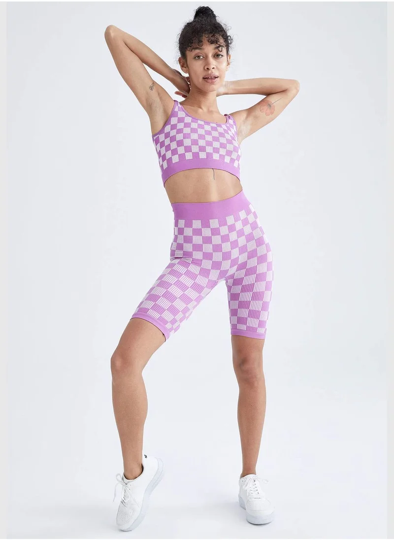 ديفاكتو Checkers Print Crop Leggings