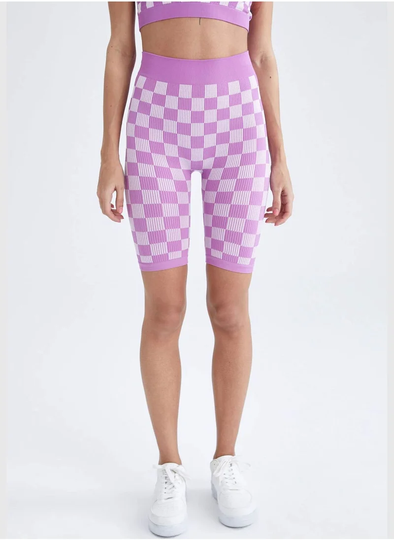 ديفاكتو Checkers Print Crop Leggings