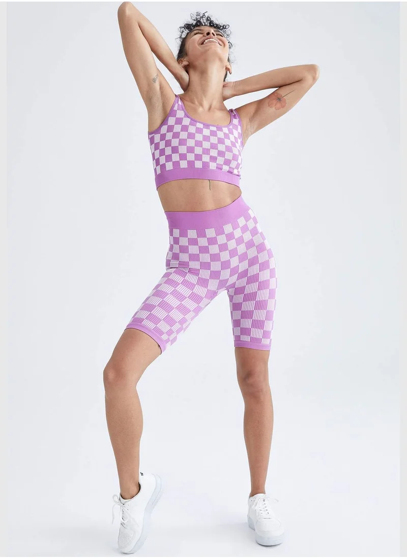 ديفاكتو Checkers Print Crop Leggings