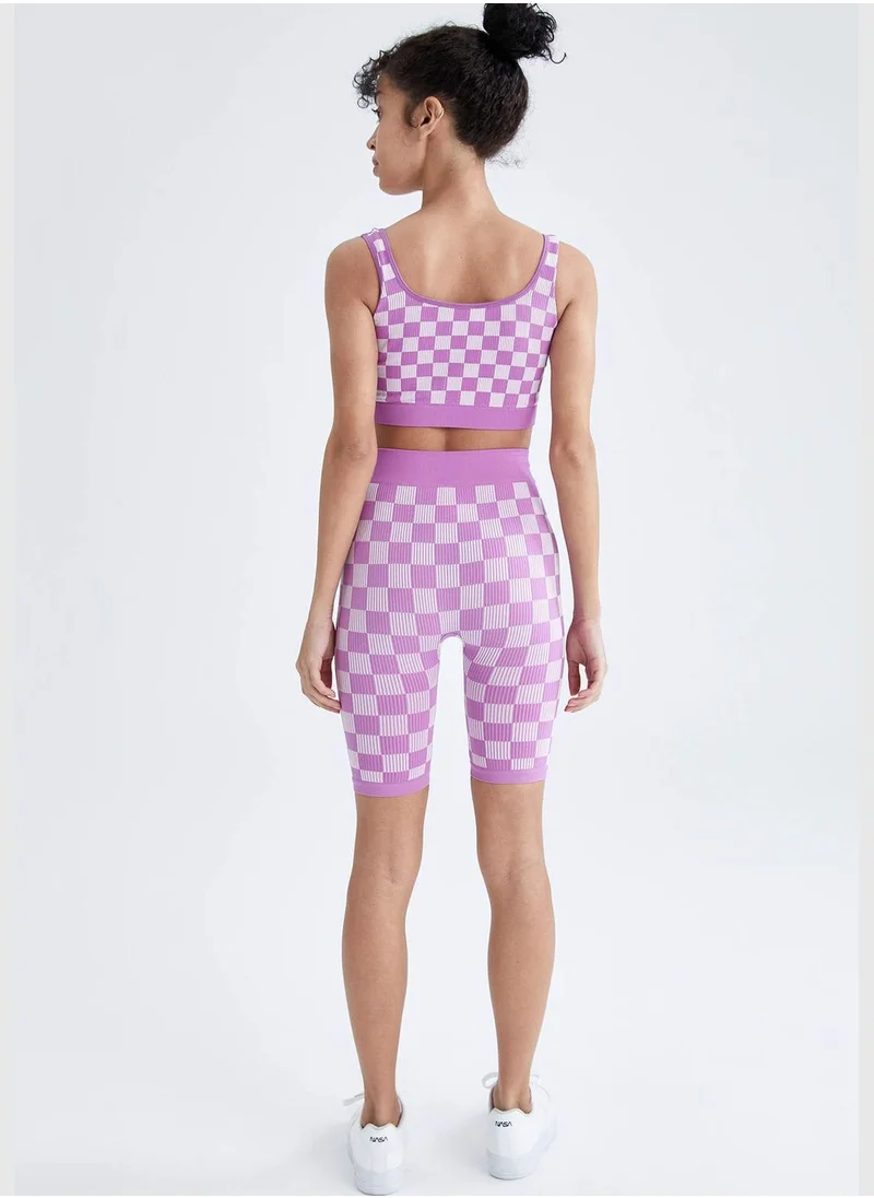 ديفاكتو Checkers Print Crop Leggings