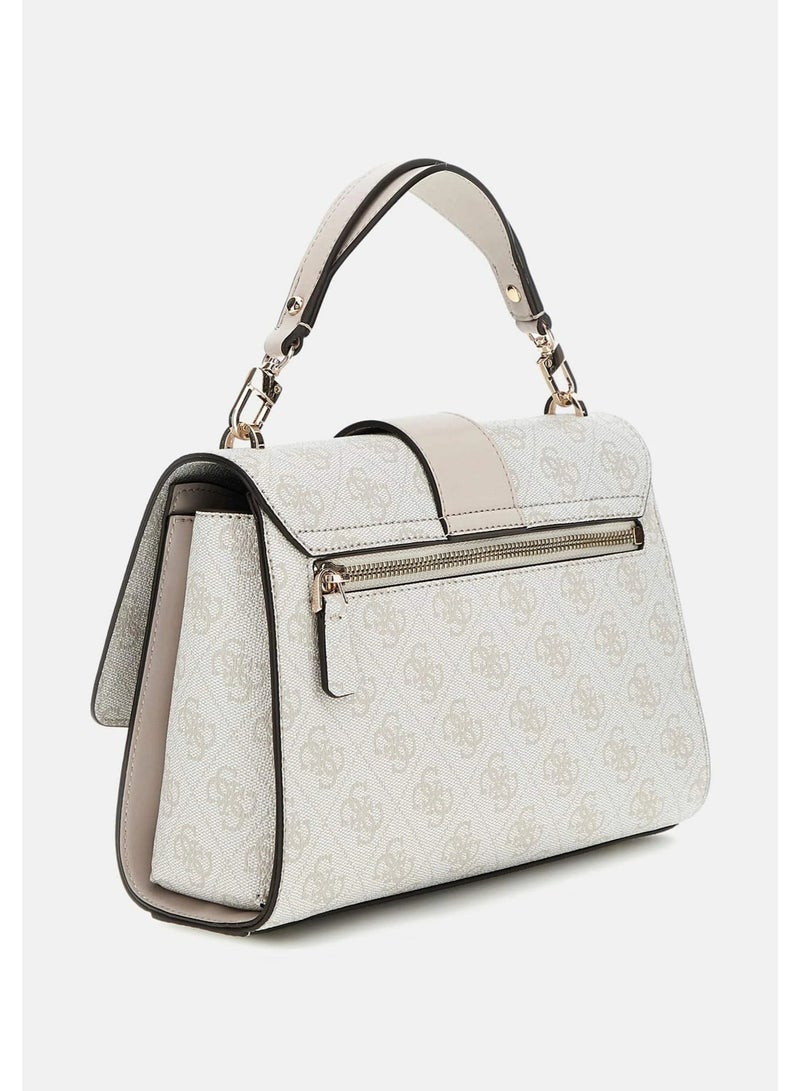 Guess Women’s Monogram Top Handle Bag – Beige - Image 2