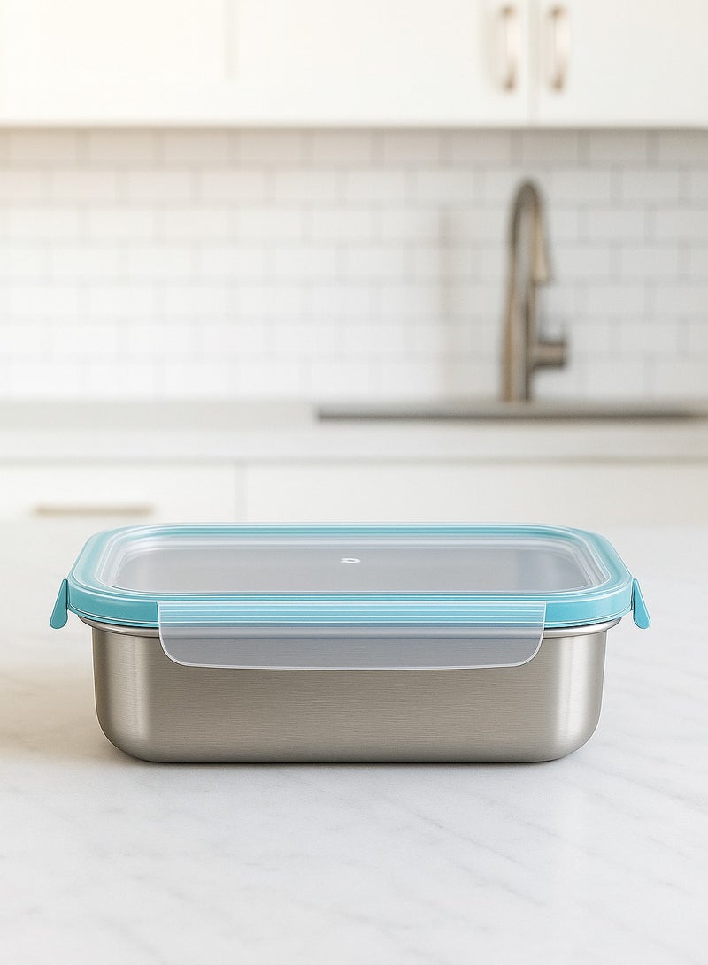 علبة ثلاجة من الستانلس ستيل بغطاء محكم – سعة كبيرة 550 مل - Image 4