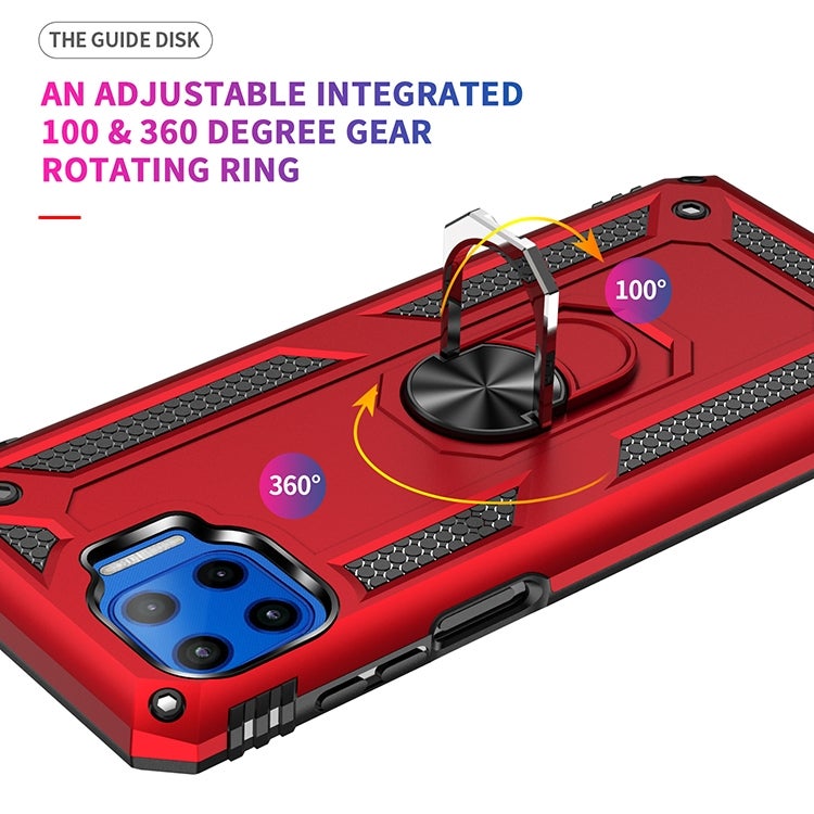 HuHa Case Cover For Motorola Moto G 5G Plus Shockproof TPU + PC Protective Case with 360 Degree Rotating Holder(Dark Green) - Image 5