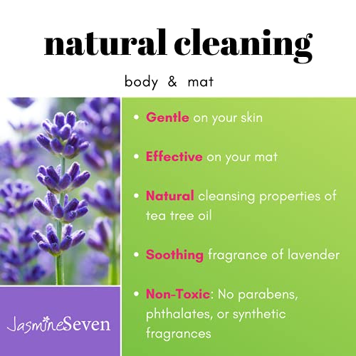JasmineSeven Yoga Wipes for Body and Mat - Natural Lavender and Tea Tree - 45 Wipes in Resealable Canister - by Jasmine Seven - for Home, Studio, Gym, Spa - Image 2