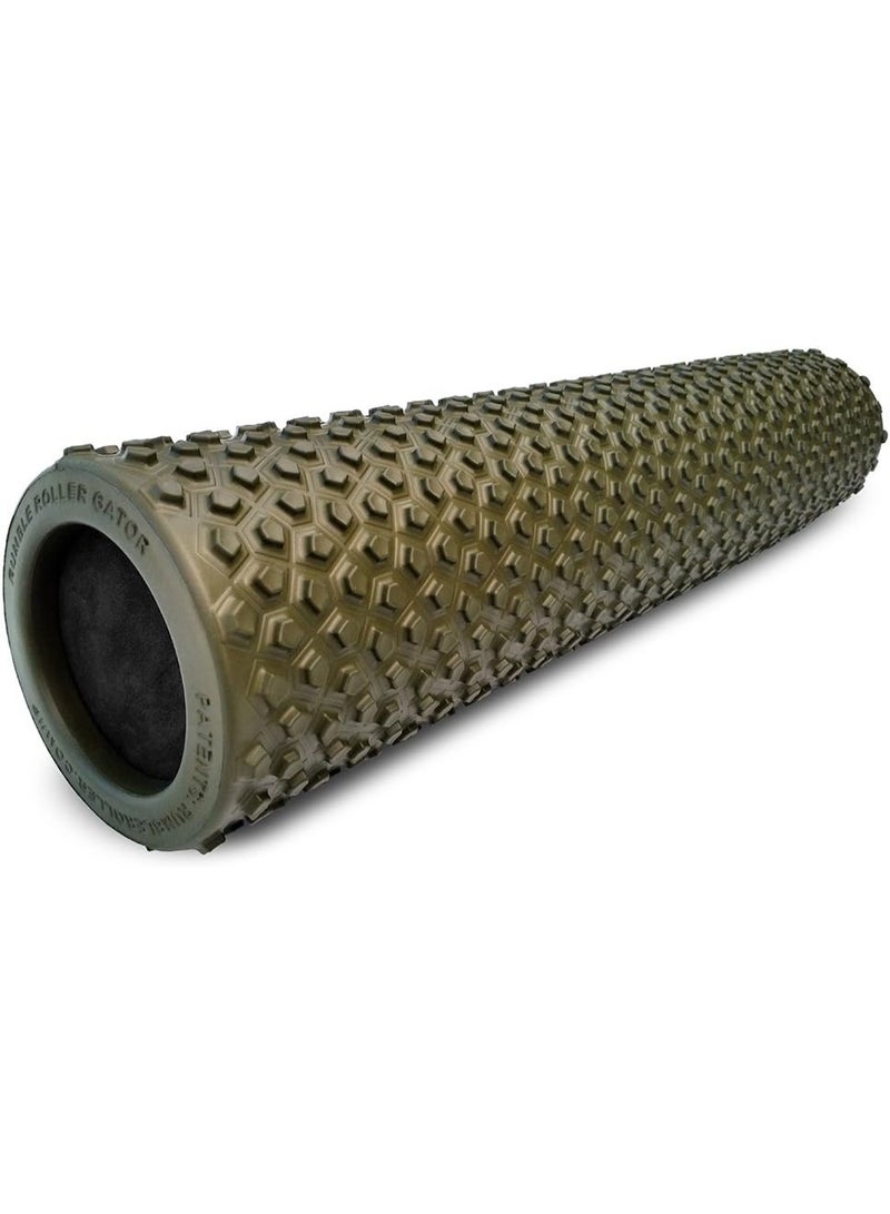 رامبل رولر Rumble Roller Gator - بكرة عضلية رغوية مُحسّنة للتدليك الاحتكاكي المتقاطع لتقليل آلام العضلات وتخفيف آلام عضلات الظهر - 22 بوصة - Image 1