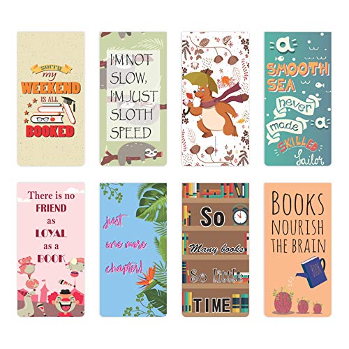 BOOKWORM Set of 8 Colorful Magnetic Bookmarks | Gift for Book Lovers and Avid Readers - Image 1