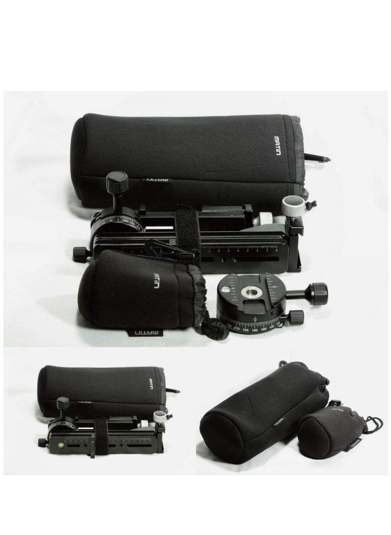 Generic 4 Size Small/Medium/Large/Extra Large Pouches Drawstring Lens Pouch Thick Protective Neoprene Pouch Case Compatible with Sony Canon Nikon Pentax Olympus Panasonic DSLR Camera (Set of 4)  - Image 5