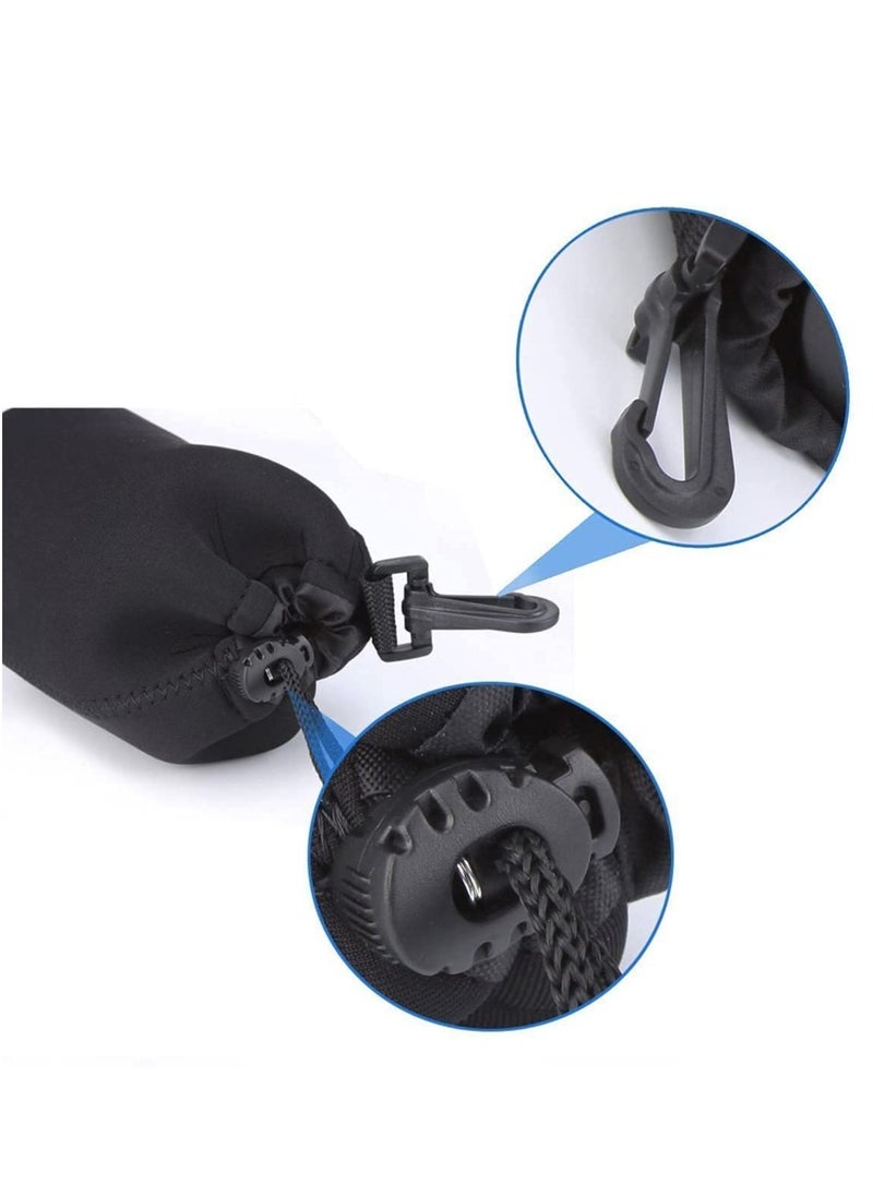 Generic 4 Size Small/Medium/Large/Extra Large Pouches Drawstring Lens Pouch Thick Protective Neoprene Pouch Case Compatible with Sony Canon Nikon Pentax Olympus Panasonic DSLR Camera (Set of 4)  - Image 3