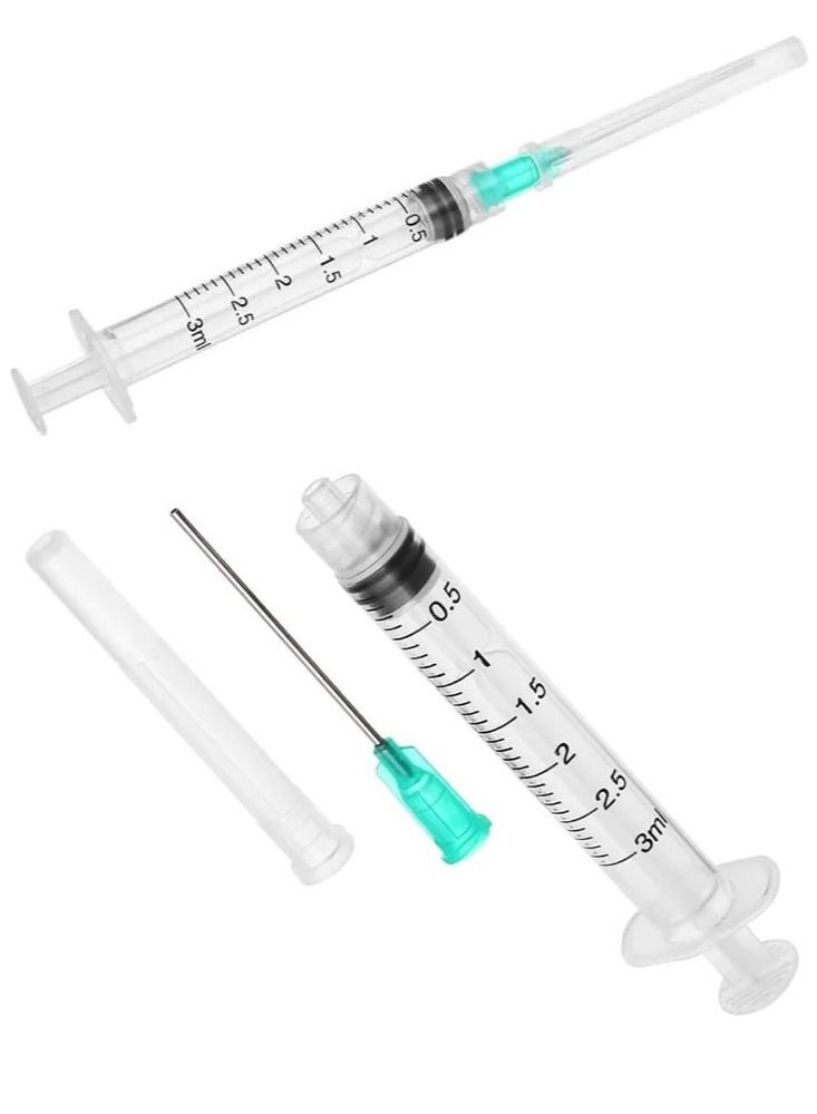 Generic Pack Of 100 Medical Disposable Syringe 3ML With Needle  - Image 2