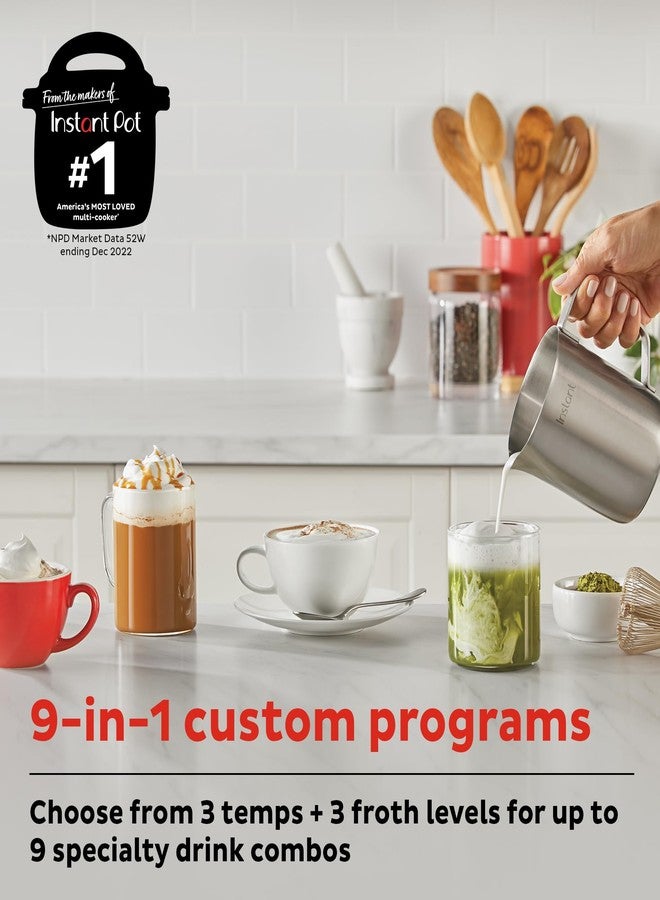 إنستانت جهاز Instant Pot Instant MagicFroth 9 في 1: جهاز تبخير ورغوة الحليب الكهربائي، إبريق من الفولاذ المقاوم للصدأ سعة 17 أونصة، صانع رغوة ساخنة وباردة، وسخان حليب لتحضير اللاتيه والكابتشينو والماكياتو - Image 2