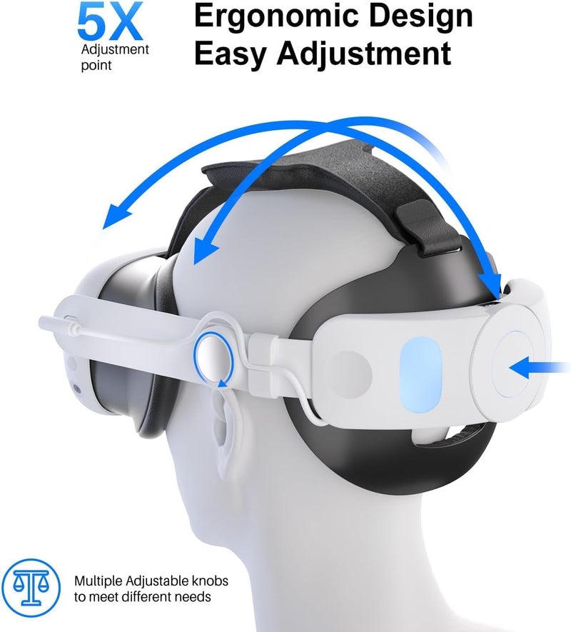 RGEEK Head Strap with Battery Pack for Quest 3: 6000mAh Elite Strap Replacement, Adjustable Headstrap VR Accessories for Quest 3 - Image 4